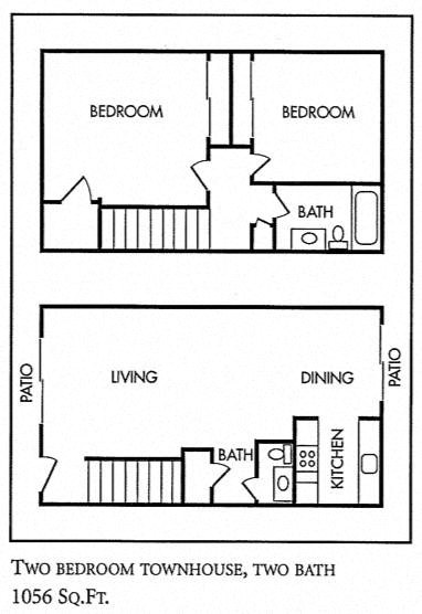 2 Bedroom 2 Bath Townhome